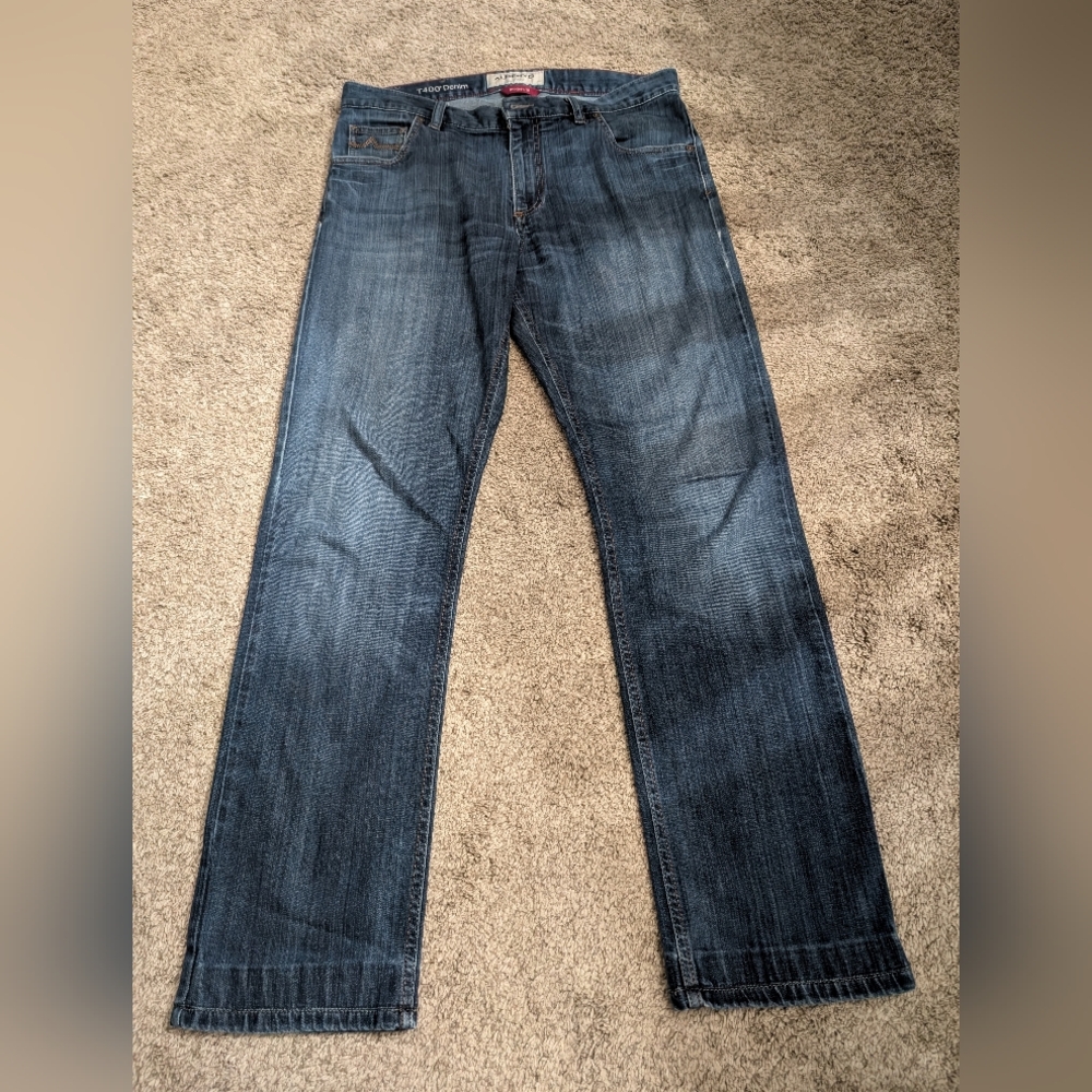 Alberto Jeans Men's 34x34 Blue T400 Denim Modern Fit Straight Leg Pants